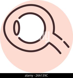 Prosthesis eye, illustration or icon, vector on white background. Stock Vector