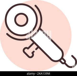 Manufacture cutter, illustration or icon, vector on white background. Stock Vector