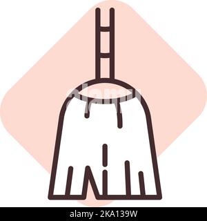Purification mop, illustration or icon, vector on white background. Stock Vector