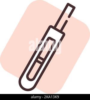 Pregnancy health test, illustration or icon, vector on white background. Stock Vector
