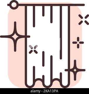 Sanitation curtain, illustration or icon, vector on white background. Stock Vector