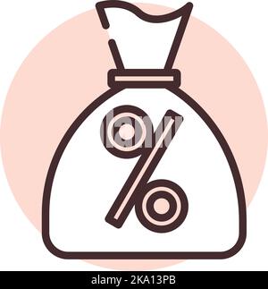 Money bag outline icon vector isolated on white Stock Vector Image ...