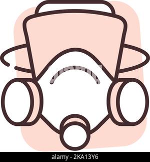 Purification gas mask, illustration or icon, vector on white background. Stock Vector
