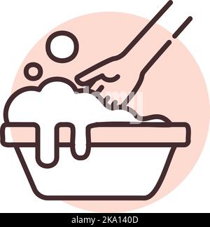 Purification laundry, illustration or icon, vector on white background. Stock Vector