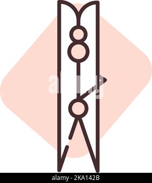 Purification clothespin, illustration or icon, vector on white background. Stock Vector