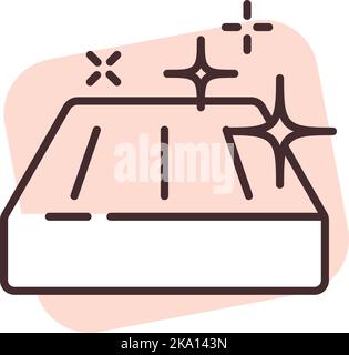 Sanitation mattress, illustration or icon, vector on white background. Stock Vector