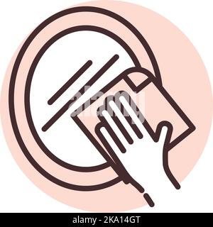 Sanitation mirror, illustration or icon, vector on white background. Stock Vector