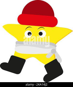 Star freezing, illustration or icon, vector on white background. Stock Vector