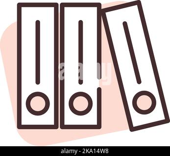 Team work files, illustration or icon, vector on white background. Stock Vector