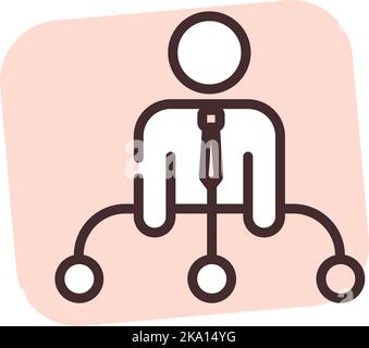 Team work organize, illustration or icon, vector on white background. Stock Vector