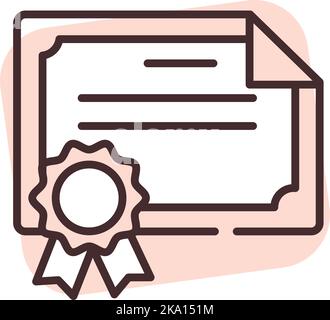 Team work certificate, illustration or icon, vector on white background. Stock Vector