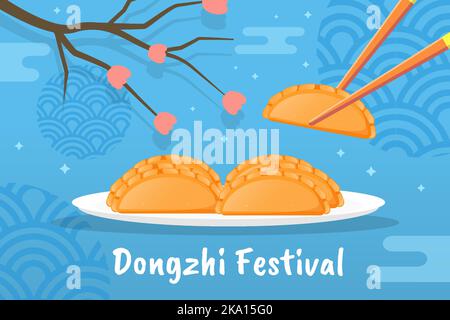 dongzhi festival vector design background Stock Vector