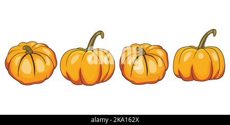 Halloween pumpkin. Cute Pumpkins or ghost. Vector autumn holidays illustration Stock Vector