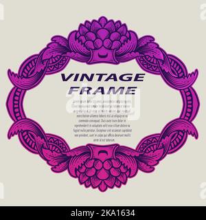 vintage antique engraving frame border Stock Vector