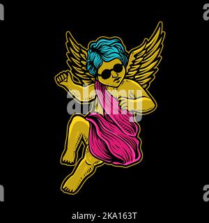 cute cupid with trendy style Stock Vector