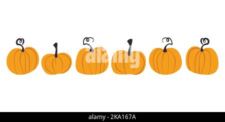 Halloween pumpkin. Cute Pumpkins or ghost. Vector autumn holidays illustration Stock Vector