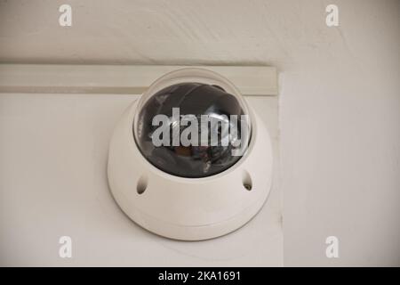 Security Camera System, CCTV Camera installed indoors on the wall mounted Stock Photo