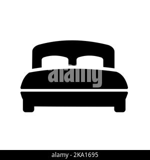 Hotel twin sleep bed icon. Black Vector illustration Stock Vector Image ...