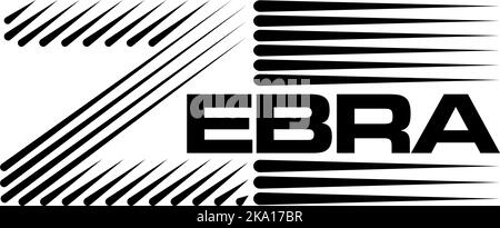 Zebra Vector Text Design in black and white Stock Vector