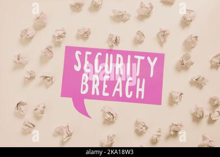 Handwriting text Security Breach. Business showcase unauthorized access of data gained by a malicious intruder Stock Photo