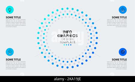 Infographic template with icons and 4 options or steps. Circle. Can be used for workflow layout, diagram, banner, webdesign. Vector illustration Stock Vector