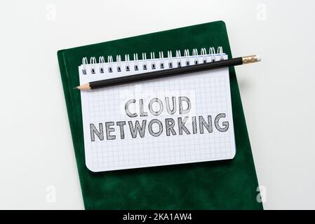 Writing displaying text Cloud Networking. Word for application of engineering to the development of software Stock Photo