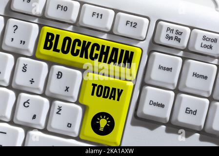 Hand writing sign Blockchain. Business showcase Hollywood, refers to the Hindi language movie industry in India. Gentleman Pointing Finger Star Stock Photo
