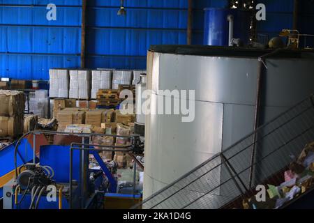 Mil Mill is the first pulp mill and education center that recycle beverage cartons in Hong Kong Stock Photo