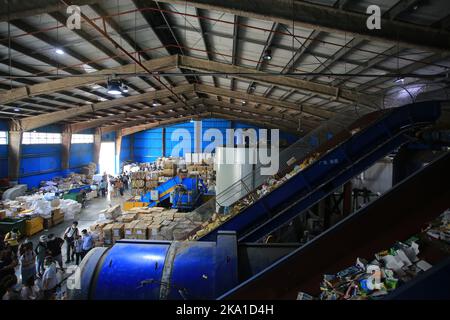 Mil Mill is the first pulp mill and education center that recycle beverage cartons in Hong Kong Stock Photo