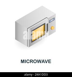 Microwave icon. 3d illustration from kitchen supplies collection. Creative Microwave 3d icon for web design, templates, infographics and more Stock Vector
