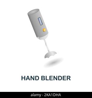 Hand Blender icon. 3d illustration from kitchen supplies collection. Creative Hand Blender 3d icon for web design, templates, infographics and more Stock Vector
