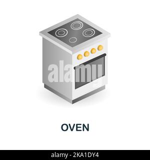 Oven icon. 3d illustration from kitchen supplies collection. Creative Oven 3d icon for web design, templates, infographics and more Stock Vector