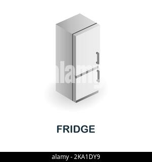 Fridge icon. 3d illustration from kitchen supplies collection. Creative Fridge 3d icon for web design, templates, infographics and more Stock Vector