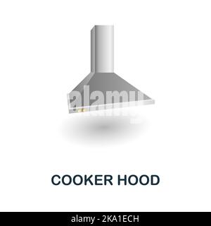 Cooker Hood icon. 3d illustration from kitchen supplies collection. Creative Cooker Hood 3d icon for web design, templates, infographics and more Stock Vector