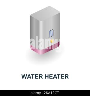 Water Heater icon. 3d illustration from kitchen supplies collection. Creative Water Heater 3d icon for web design, templates, infographics and more Stock Vector