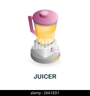 Juicer icon. 3d illustration from kitchen supplies collection. Creative Juicer 3d icon for web design, templates, infographics and more Stock Vector