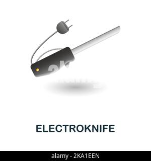 Electroknife icon. 3d illustration from kitchen supplies collection. Creative Electroknife 3d icon for web design, templates, infographics and more Stock Vector