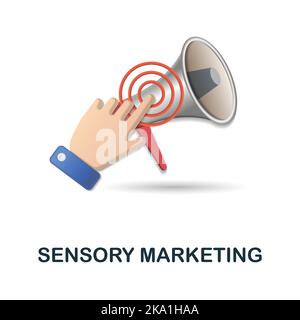 Sensory Marketing icon. 3d illustration from neuromarketing collection. Creative Sensory Marketing 3d icon for web design, templates, infographics and Stock Vector