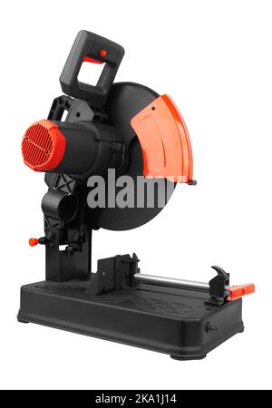 Electric circular saw isolated on white background Stock Photo