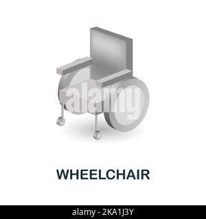 Wheelchair icon. 3d illustration from medicine collection. Creative Wheelchair 3d icon for web design, templates, infographics and more Stock Vector