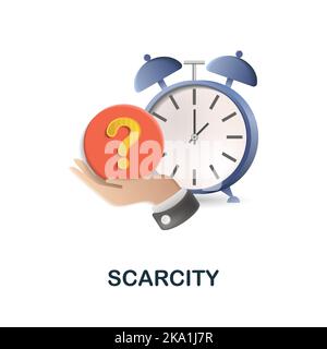 Scarcity icon. 3d illustration from neuromarketing collection. Creative Scarcity 3d icon for web design, templates, infographics and more Stock Vector