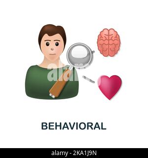 Behavioral icon. 3d illustration from neuromarketing collection. Creative Behavioral 3d icon for web design, templates, infographics and more Stock Vector