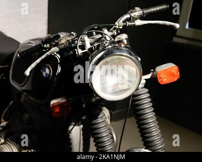 Bordeaux , Aquitaine  France - 25 09 2022 : Bmw r 65 motorrad motorcycle logo sign and brand text on vintage ancient fuel tank Stock Photo