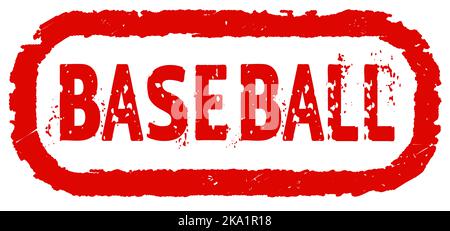 A baseball rubber ink stamp set over a white background Stock Photo