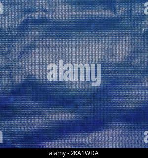 Blue banner background made of PVC plastic for design. Selective focus Stock Photo