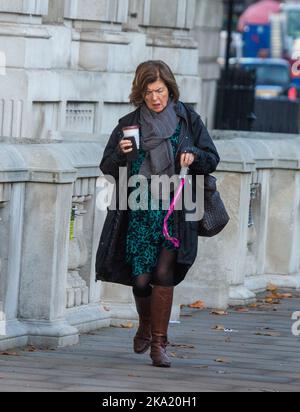 London, England, UK. 31st Oct, 2022. Second Permanent Secretary to Cabinet Office SUE GRAY is seen in Westminster. Gray conducted the investigation into parties that took place in Downing Street during Coronavirus lockdowns. Gray's report is expected to be published in full after Scotland Yard completes criminal investigation in the lockdown parties. (Credit Image: © Tayfun Salci/ZUMA Press Wire) Credit: ZUMA Press, Inc./Alamy Live News Stock Photo