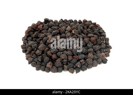 Black Chickpeas on a white background Stock Photo