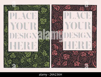 Vector Floral Vintage Frame, template for the book covers design