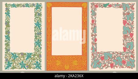 Vintage floral frame. Design elements for use on menus, brochures, book covers, wine and alcohol labels and invitations. Stock Vector