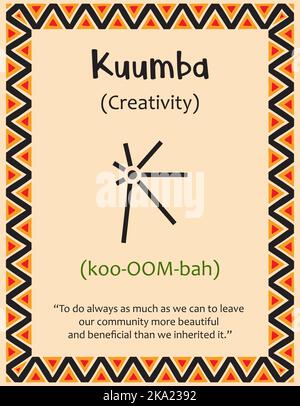 Kuumba A card with one of the Kwanzaa principles. Symbol Umoja means Unity in ...